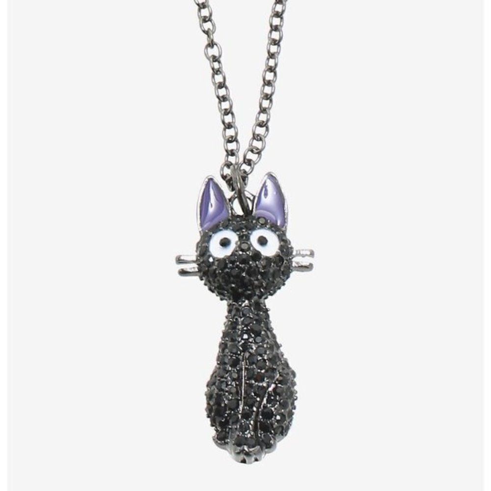 Studio Ghibli Jiji Rhinestone Dangeling Pendant Necklace
